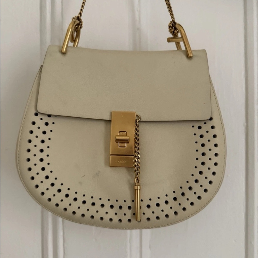 Chloe Cream Leather Shoulder Bag